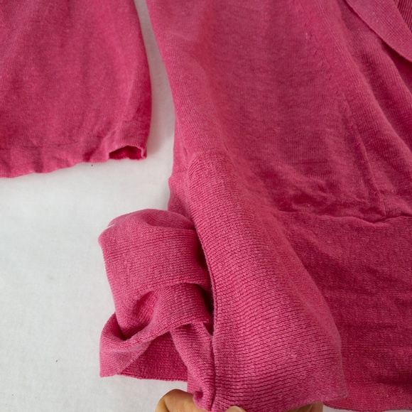 Boden Sweater Womens 2 Pink Linen Wrap Style 3/4 Length Sleeves - Picture 4 of 15